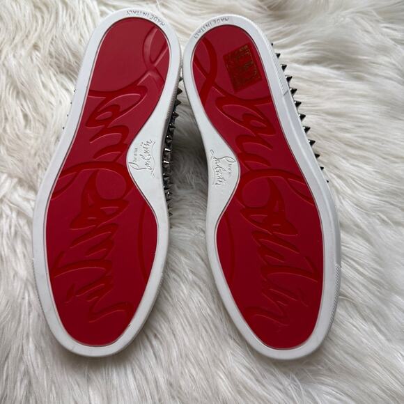 NWT • Christian Louboutin PIK BOAT Sequin Splash Spiked Stud Sneaker Size: 35 - Picture 7 of 12